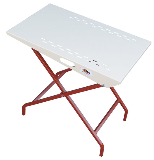 Raimondi Pugiol 394 Banco Tavolo Piano di Lavoro Utilizzabile Come Impalcatura Robusta Struttura Acciaio Gambe Pieghevoli Misura Aperto 45x77 H74 cm Chiuso 100x45 H11 cm