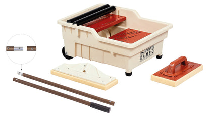 Raimondi Rambo 355 NSWE E Per Eliminare Pulire Residui Sigillanti di Pavimenti Rivestimenti Frattazzo Spugna Sweepex Impugnatura Manico Alluminio Scomponibile Vasca 40 Litri Griglia Ruote Diametro Ø 100 mm 60x50 H30 cm