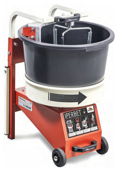 Raimondi Iperbet Fluid 110 FLUID Minibetoniera Per Miscelare Sigillanti Fughe Rasanti Collanti Impasti Fluidi Miscelazione Bassissimo Numero Giri Impedisce Di Inglobare Aria Garantisce Omogeneità Pala Fissa 2 Secchi Rotanti Misura 60x51 H77 cm
