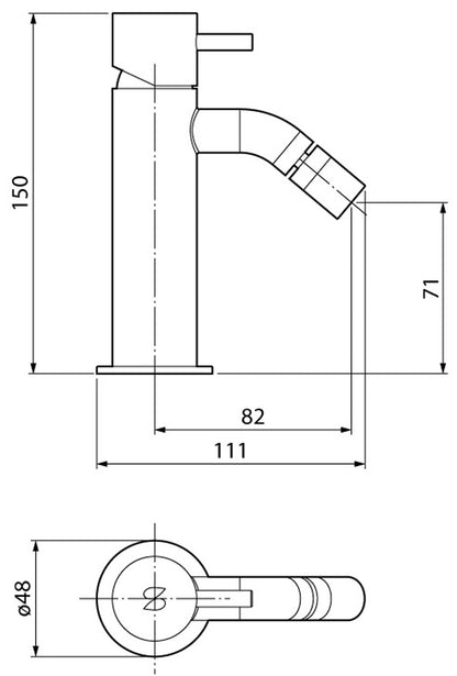 Miscelatore Bidet Novellini Fly 3 Appoggio Monocomando Materiale Ottone Finitura Cromato Compreso Piletta Scarico Click-Clack