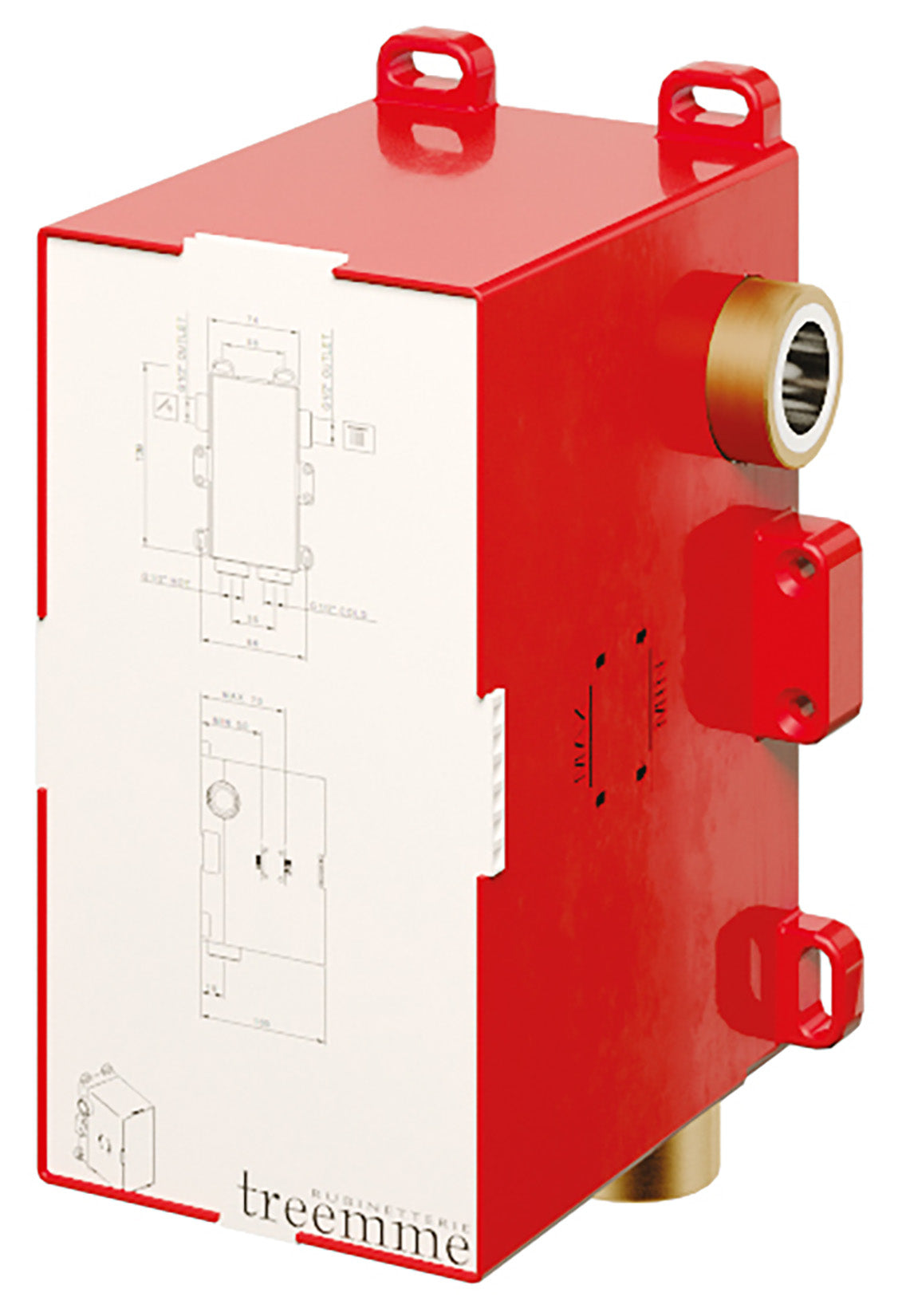 Rubinetterie Treemme 3M Aurelia RWIT 2CB1 CC 01 + RWIT 51B1 ZZ 03 Miscelatore Monocomando Vasca Doccia Incasso Meccanico 2 Vie Parete 2 Fori 1 Manopola Parte Interna Esterna Incluse Stile Classico Contemporaneo Con Piastra Ottone Cromato