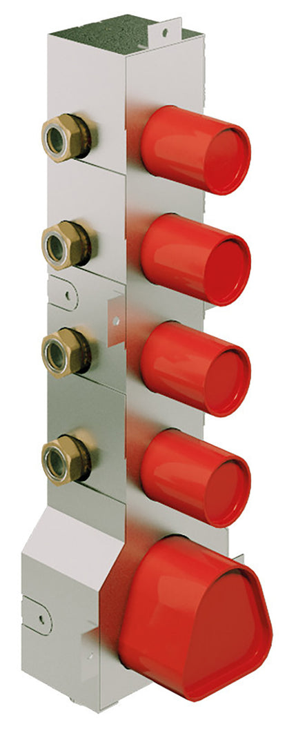 Rubinetterie Treemme 3M Appia RWIT 3C97 CC AO + RWIT 7297 ZZ 30 Miscelatore Doccia Termostatico Incasso 4 Uscite Parete 5 Fori 5 Manopole Parte Interna Esterna Incluse Stile Classico Contemporaneo Con Piastra Materiale Ottone Finitura Cromata