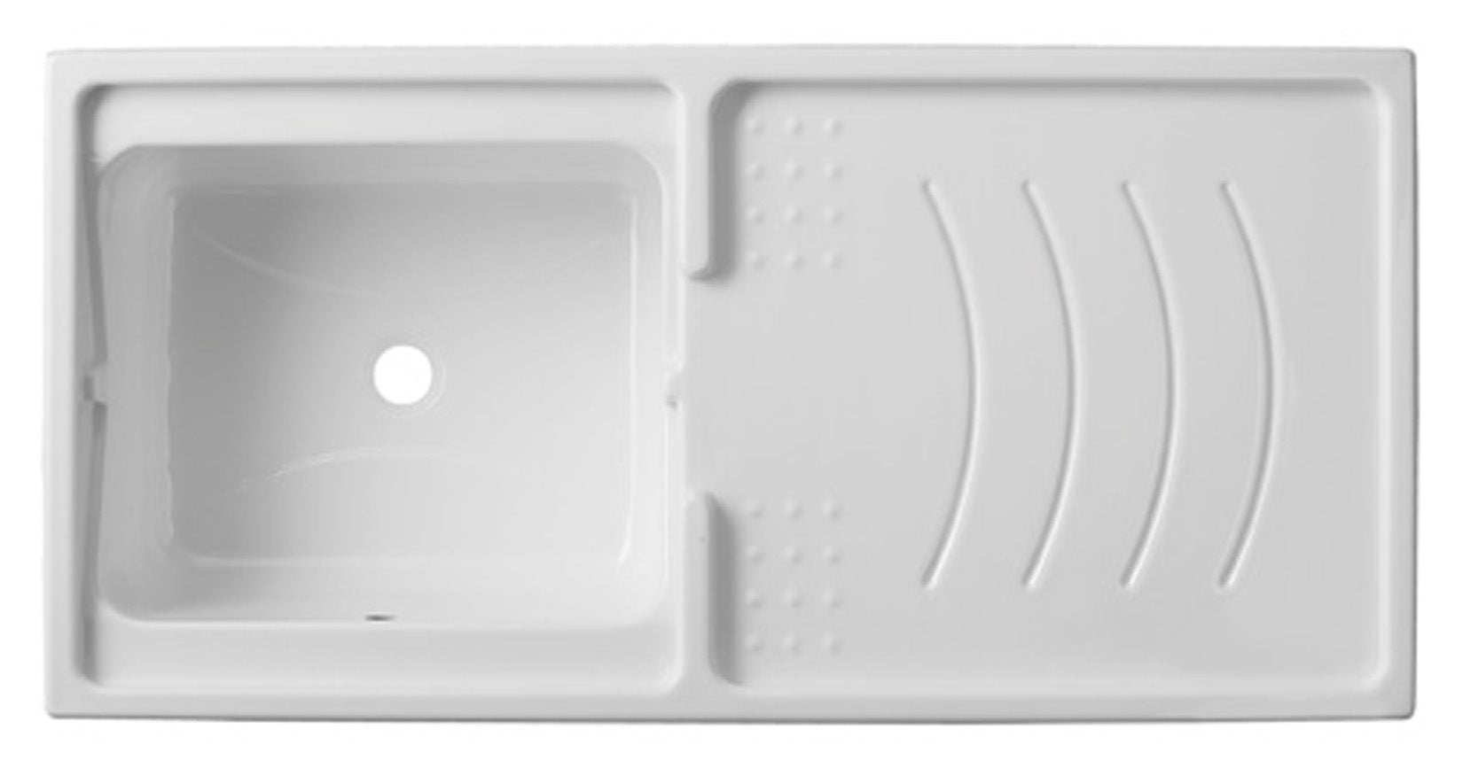 Negrari Magica 2800SX Lavatoio Coprilavatrice Montato Bianco 124x60 H89 cm Vasca Sinistra Lavatrice Destra Mobile Lavanderia Nobilitato Idrofugo Ante Lucide Lavabo Polipropilene Asse Legno Chiusura Rallentata Salvafondo Alluminio Sifone Piletta Piedini
