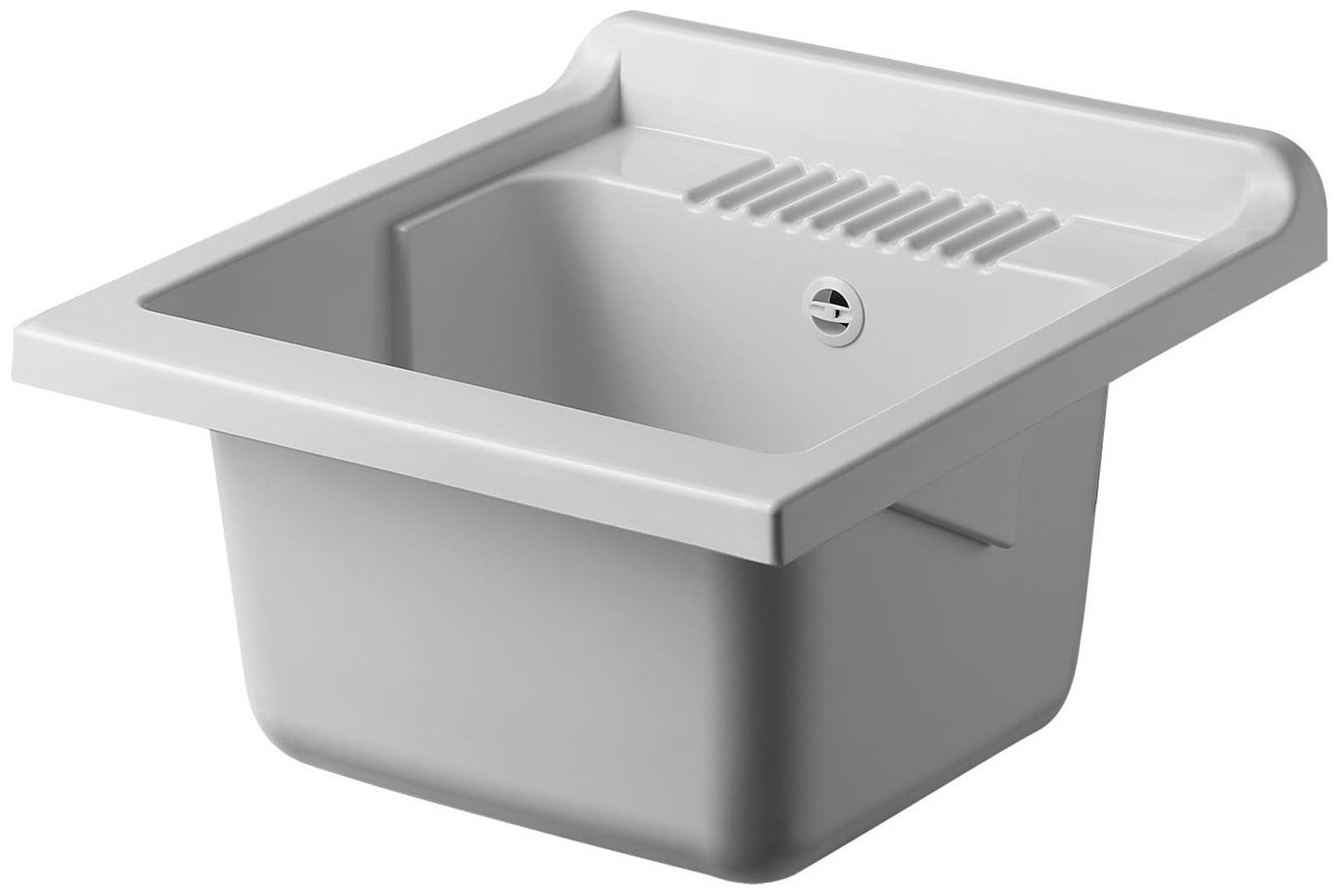 Negrari Cielo 6006SOS Lavatoio Sospeso Bianco Opaco 45x50 H63,5 cm Mobile Lavanderia Montato Nobilitato Idrofugo Interno Anta Angoli Squadrati Apertura Battente Vasca Asse Lavaggio Polipropilene Sifone Autopulente Piletta Troppopieno Kit Fissaggio Muro