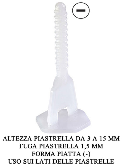 Raimondi RLS Vite Valute Pack 180VVP15F Kit Sistema R.L.S Levelling System 1000 Viti Basi Flat Forma Meno - Per Piastrelle Con Altezza da 3 a 15 mm e per Fuga da 1,5 mm + 300 Ghiere + 5 Rondelle Antigraffio