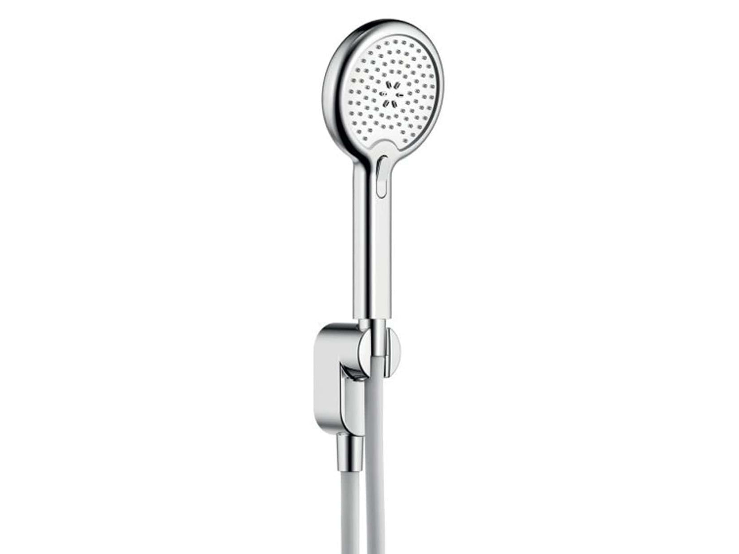 IB Rubinetti TAAAC Duplex Presa Quadra Doccetta Tonda 2 Getti Flessibile Stile Classico Materiale ABS Finitura Cromata