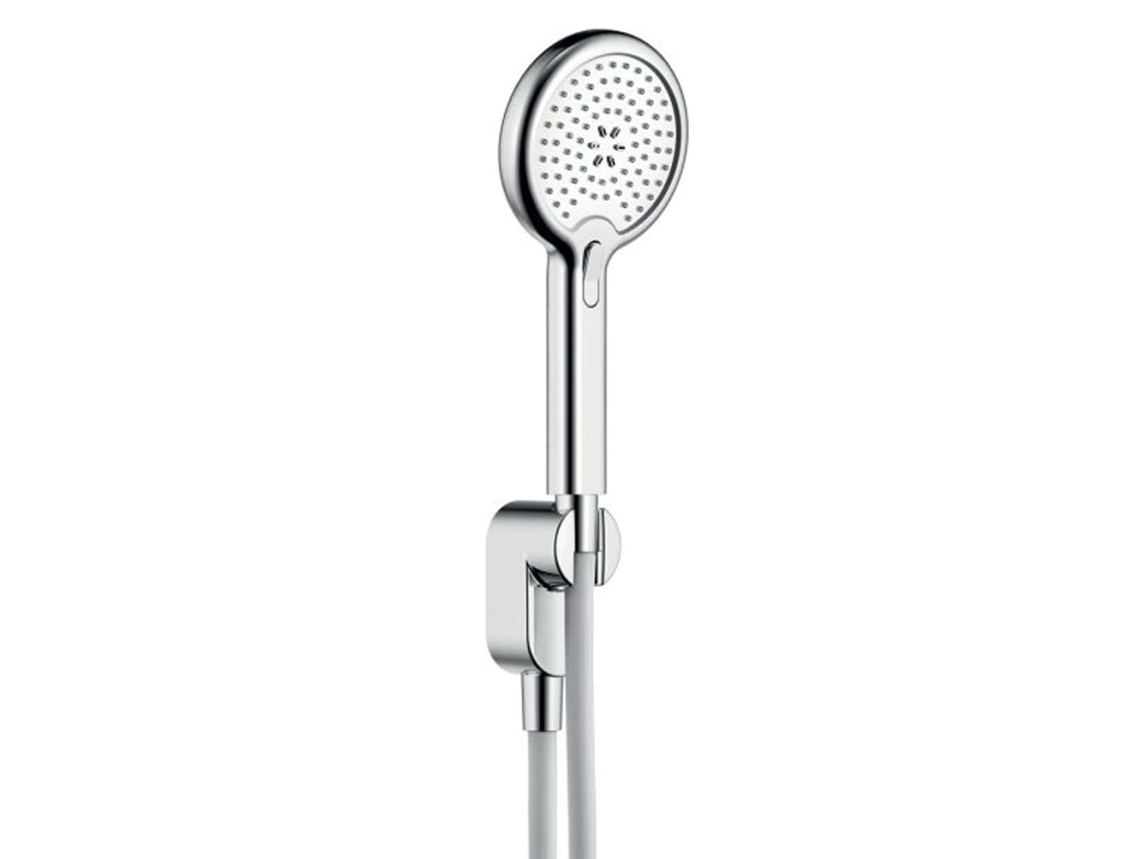 IB Rubinetti TAAAC Duplex Presa Quadra Doccetta Tonda 2 Getti Flessibile Stile Classico Materiale ABS Finitura Cromata