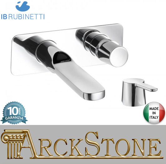 Miscelatore lavabo a parete completo di piletta di scarico click-clack marca IB rubinetti modello Taaac rubinetteria rubinetto ottone cromato fontana finitura cromo rivenditore autorizzato campania arredamento garanzia 10 anni qualità made in italy