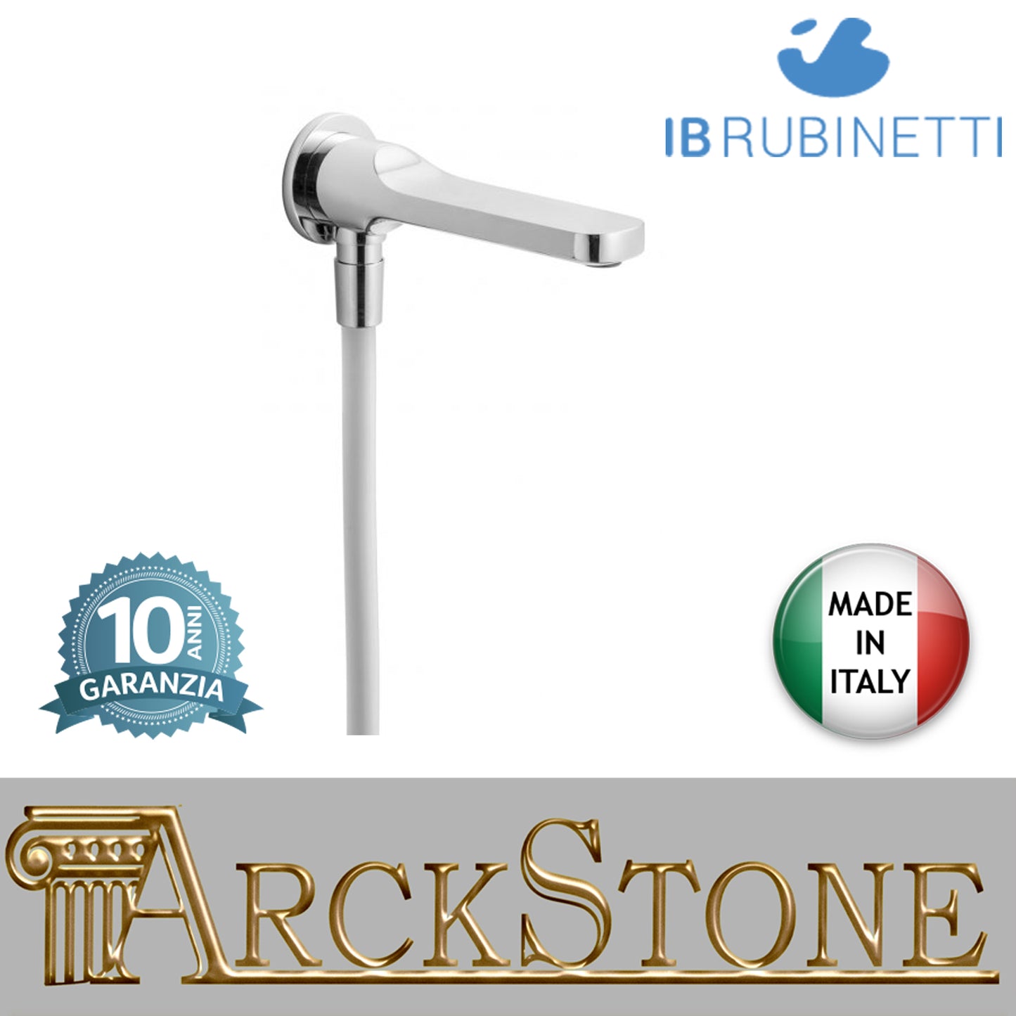 Bocca d'erogazione a parete con deviatore marca IB rubinetti modello Taaac rubinetteria rubinetto ottone cromato fontana finitura cromo rivenditore autorizzato campania arredamento garanzia 10 anni qualità made in italy azienda certificata