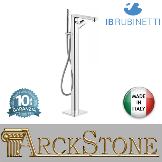 Miscelatore bordo vasca da terra completo di kit doccia marca IB rubinetti modello Taaac rubinetteria rubinetto ottone cromato fontana finitura cromo rivenditore autorizzato campania arredamento garanzia 10 anni azienda certificata made in italy