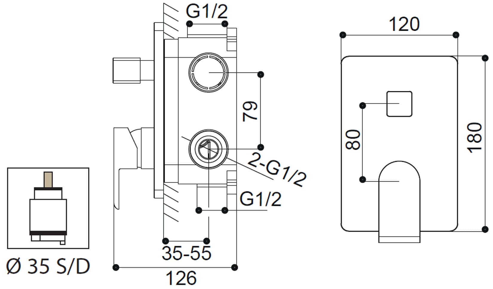 Miscelatore Incasso Doccia Con Deviatore Meccanico Duemmeggi Air Installazione Muro Parete 2 Vie 2 Fori Meccanico 1 Leva Manopola Monocomando Con Piastra Rotondo Stile Moderno Ottone Finitura Cromata Made in Italy Garanzia 5 Anni