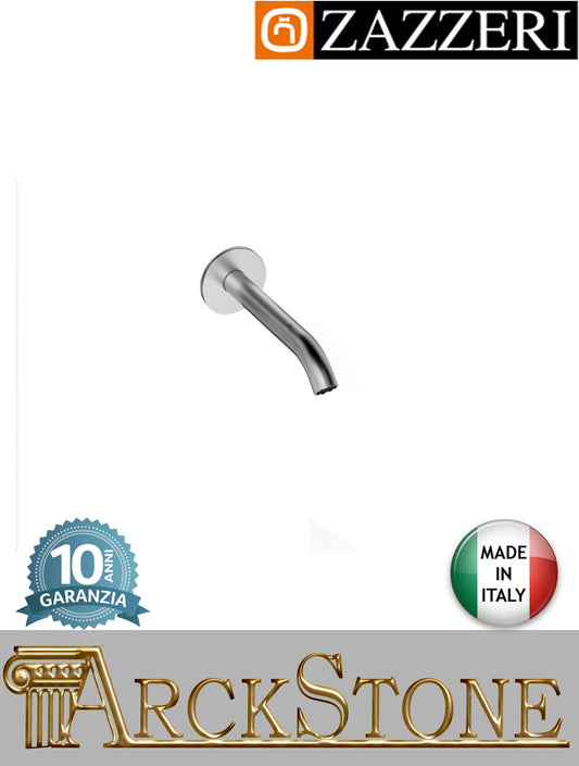 Getto lavabo 160 mm marca Zazzeri modello Z316 Mono finitura acciaio inox spazzolato parete incasso fontana rubinetto erogazione rubinetteria muro arredo bagno completo mix acqua garanzia 10 anni qualità made in italy