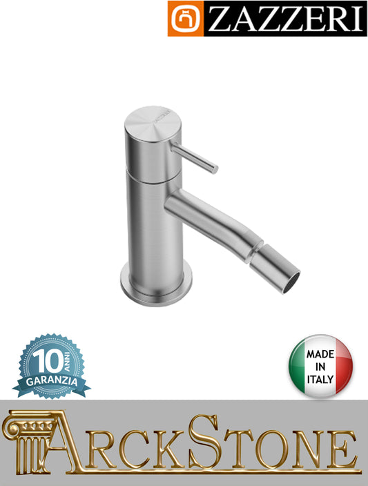 Miscelatore bidet 110xh70 mm marca Zazzeri modello Z316 Mono finitura acciaio inox spazzolato appoggio monoforo fontana rubinetto rubinetteria acqua mix senza scarico arredo bagno garanzia 10 anni qualità made in italy