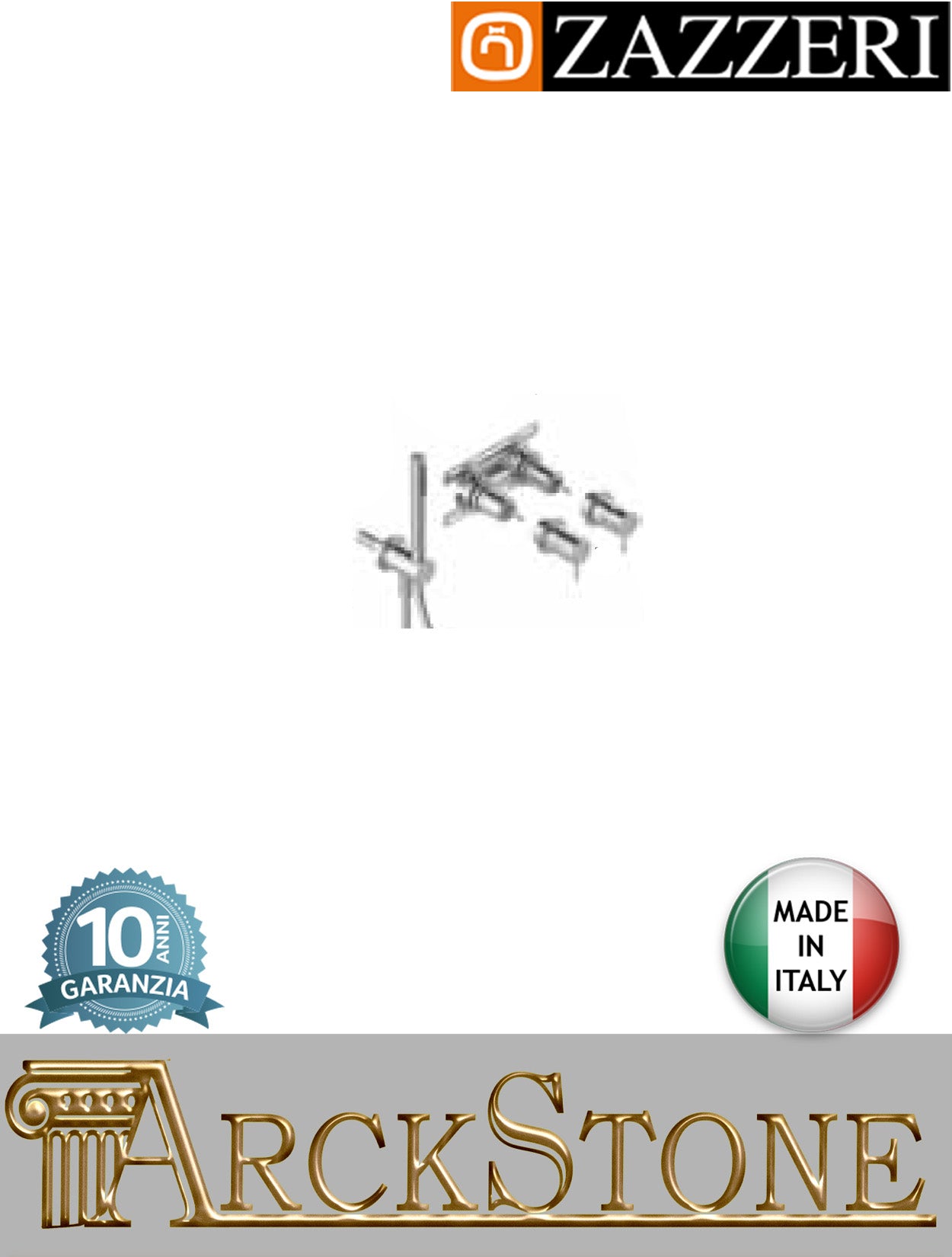 Miscelatore doccia marca Zazzeri modello Z316 Mono 3300B401A00+3300A401AA0+3300Q419A00ASAS finitura acciaio inox spazzolato parete incasso completo doccetta flessibile attacco presa acqua muro deviatore rubinetteria mix garanzia 10 anni qualità