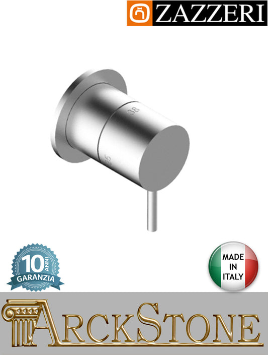 Marca Zazzeri Modello Z316 Mono finitura acciaio inox spazzolato parete incasso comando termostatico completo rubinetteria acqua mix arredamento casa autorizzato arredo bagno garanzia 10 anni qualità made in italy