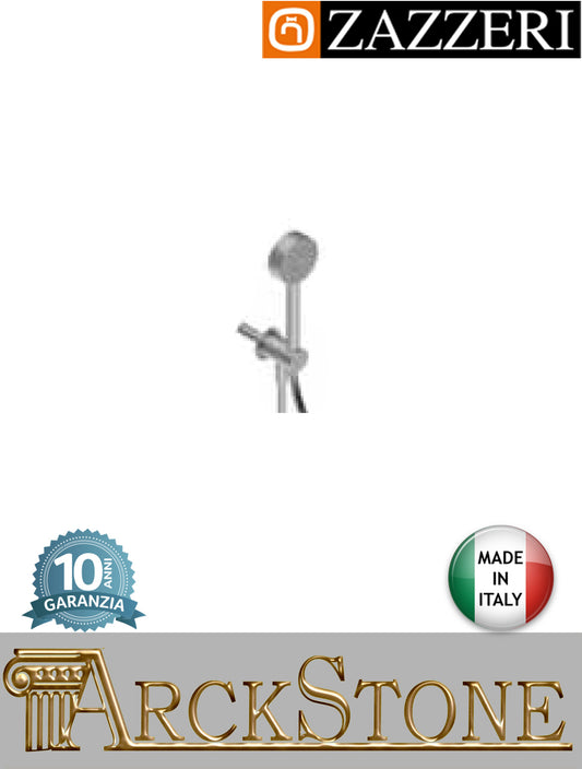 Set doccia marca Zazzeri modello Z316 Mono finitura acciaio inox spazzolato parete doccetta Ø90 spessore 30 mm supporto presa acqua muro rubinetteria bagno flessibile arredamento garanzia 10 anni qualità made in ita