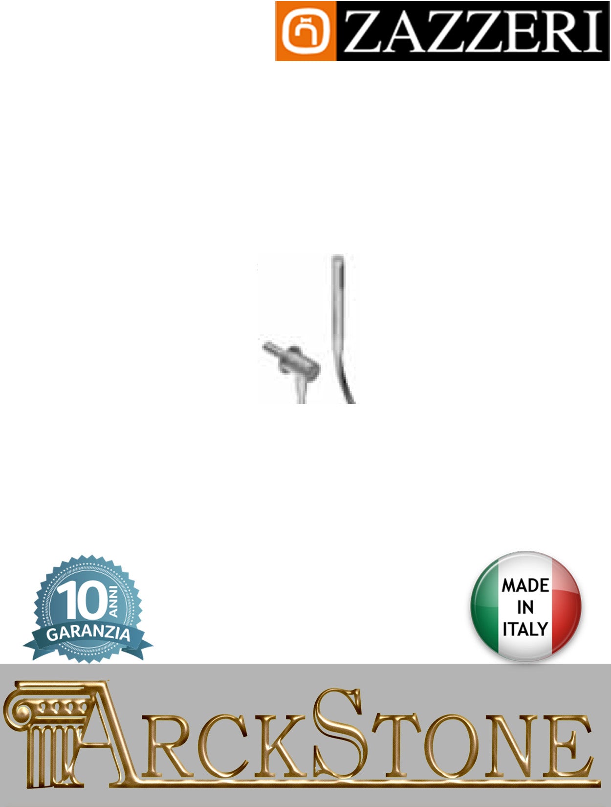 Set doccia asta saliscendi marca Zazzeri modello Z316 Mono finitura acciaio inox spazzolato parete doccetta stilo presa acqua muro flessibile rubinetteria anticalcare arredo bagno garanzia 10 anni qualità made in it