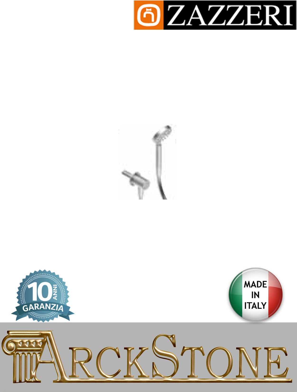 Set doccia asta saliscendi marca Zazzeri modello Z316 Mono finitura acciaio inox spazzolato parete doccetta Ø90 spessore 15 mm presa acqua muro flessibile rubinetteria arredo bagno garanzia 10 anni qualità made in i