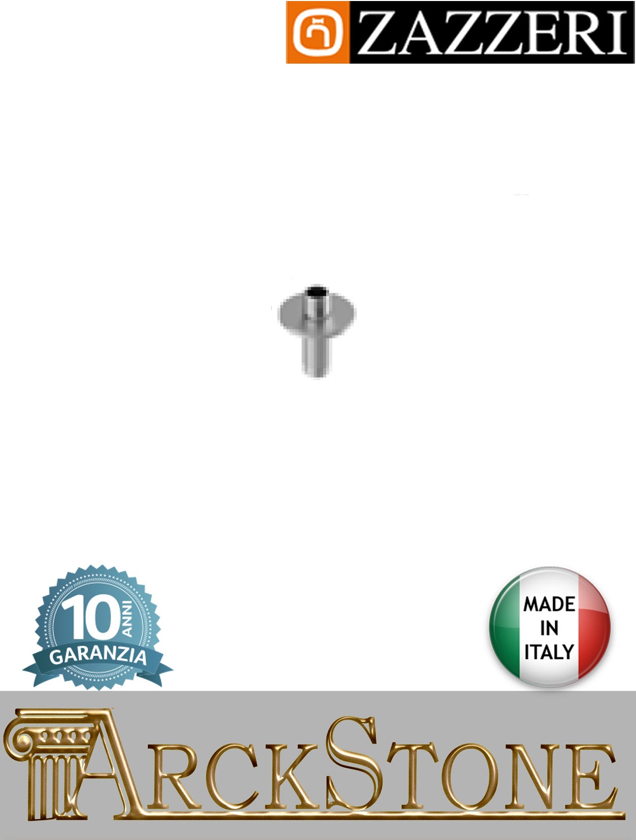 Braccio doccia 25 mm marca Zazzeri modello Z316 Mono finitura acciaio inox spazzolato soffitto rubinetteria arredo bagno arredamento casa acqua azienda certificata home garanzia 10 anni qualità made in italy