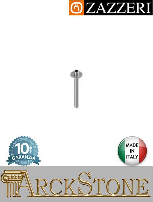 Braccio doccia 200 mm marca Zazzeri modello JK21 Mono finitura acciaio inox spazzolato soffitto rubinetteria arredo bagno arredamento casa acqua azienda certificata home garanzia 10 anni qualità made in italy