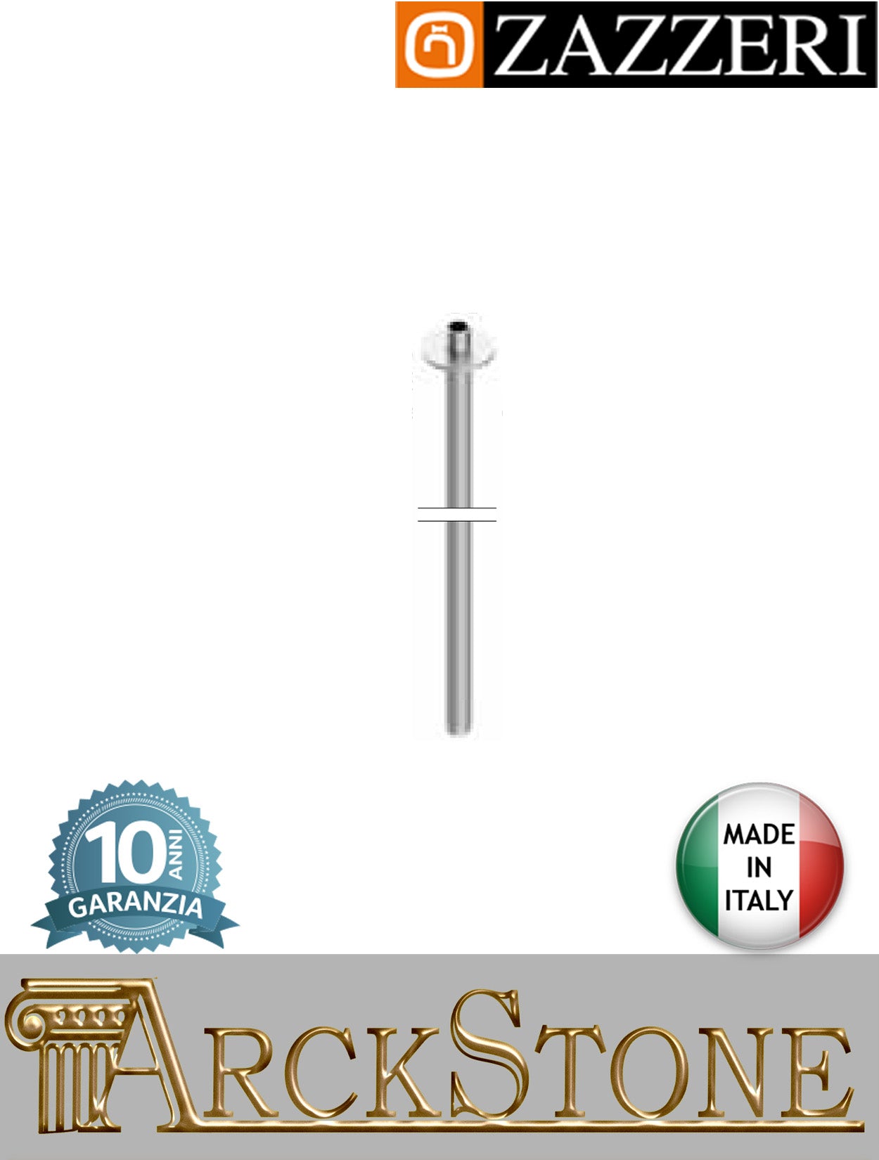 Braccio doccia 700 mm marca Zazzeri modello Z316 Mono finitura acciaio inox spazzolato soffitto rubinetteria arredo bagno arredamento casa acqua azienda certificata home garanzia 10 anni qualità made in italy