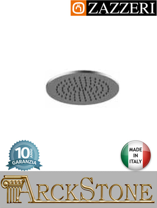 Soffione doccia Ø315 mm marca Zazzeri modello Z316 Mono finitura acciaio inox spazzolato parete ispezionabile tondo arredo bagno rubinetteria acqua arredamento azienda certificata garanzia 10 anni qualità made in it