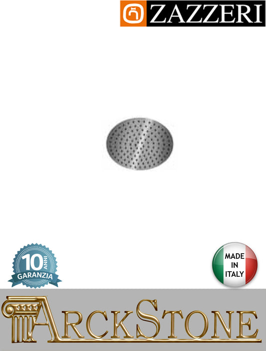 Soffione doccia Ø250 mm marca Zazzeri modello Z316 Mono finitura acciaio inox light spazzolato parete anticalcare tondo arredo bagno rubinetteria arredamento azienda certificata garanzia 10 anni qualità made in ital