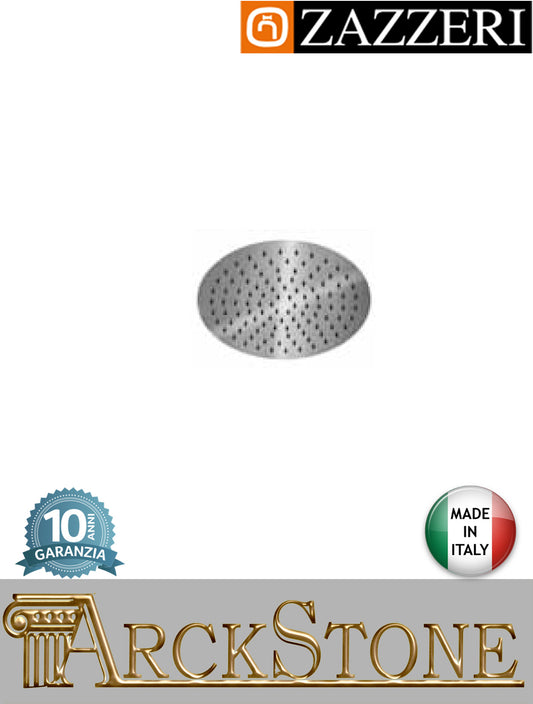 Soffione doccia Ø300 mm marca Zazzeri modello Z316 Mono finitura acciaio inox light spazzolato parete anticalcare tondo arredo bagno rubinetteria arredamento azienda certificata garanzia 10 anni qualità made in ital