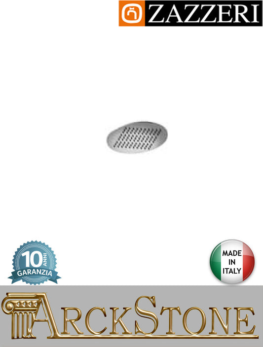 Soffione doccia Ø200 mm marca Zazzeri modello Z316 Mono finitura acciaio inox spazzolato parete anticalcare tondo arredo bagno rubinetteria arredamento azienda certificata garanzia 10 anni qualità made in italy