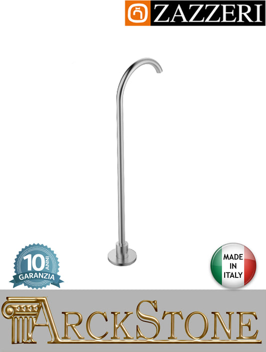 Getto Vasca A Colonna 720 mm Marca Zazzeri Modello Z316 Mono Finitura Acciaio Inox Spazzolato 