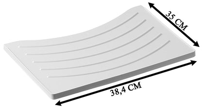 Negrari Eco Lavatoio Montato Misura 45x50 L45 P50 H85 CM Colore Olmo Interno Bagno Lavanderia Base Mobile Nobilitato Idrofugo Legno Vasca Asse Polipropilene Sifone Piedini Regolabili Ante Sportelli Battenti Economico Qualità Medio Alta 