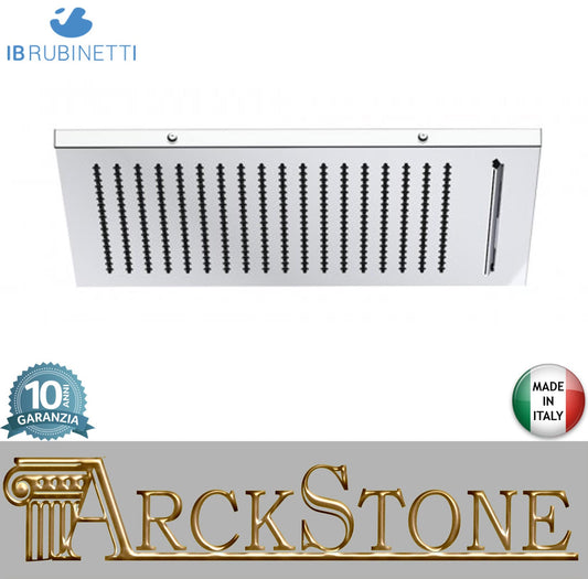 IB Rubinetti AQUARIVA Soffione Doccia Quadrato Da Semi Incasso A Soffitto Con Getto A Pioggia E Cascata 350x350 mm Stile Moderno Materiale Ottone Finitura Cromata