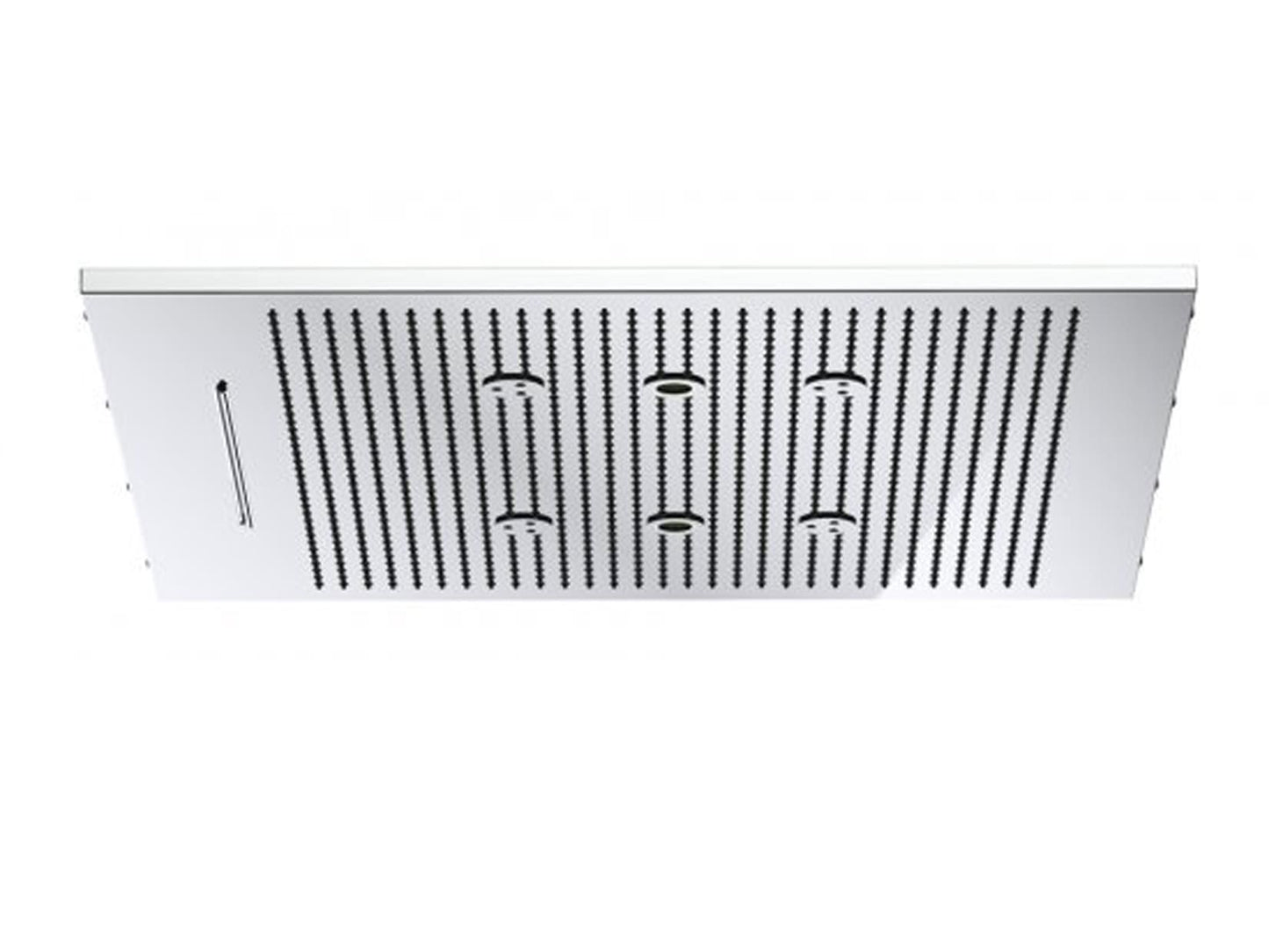 IB Rubinetti AQUARIVA Soffione Doccia Quadrato Da Semi Incasso A Soffitto Con Getto A Pioggia Cascata Nebulizzazione E Cromoterapia 600x600 mm Stile Moderno Materiale Ottone Finitura Cromata