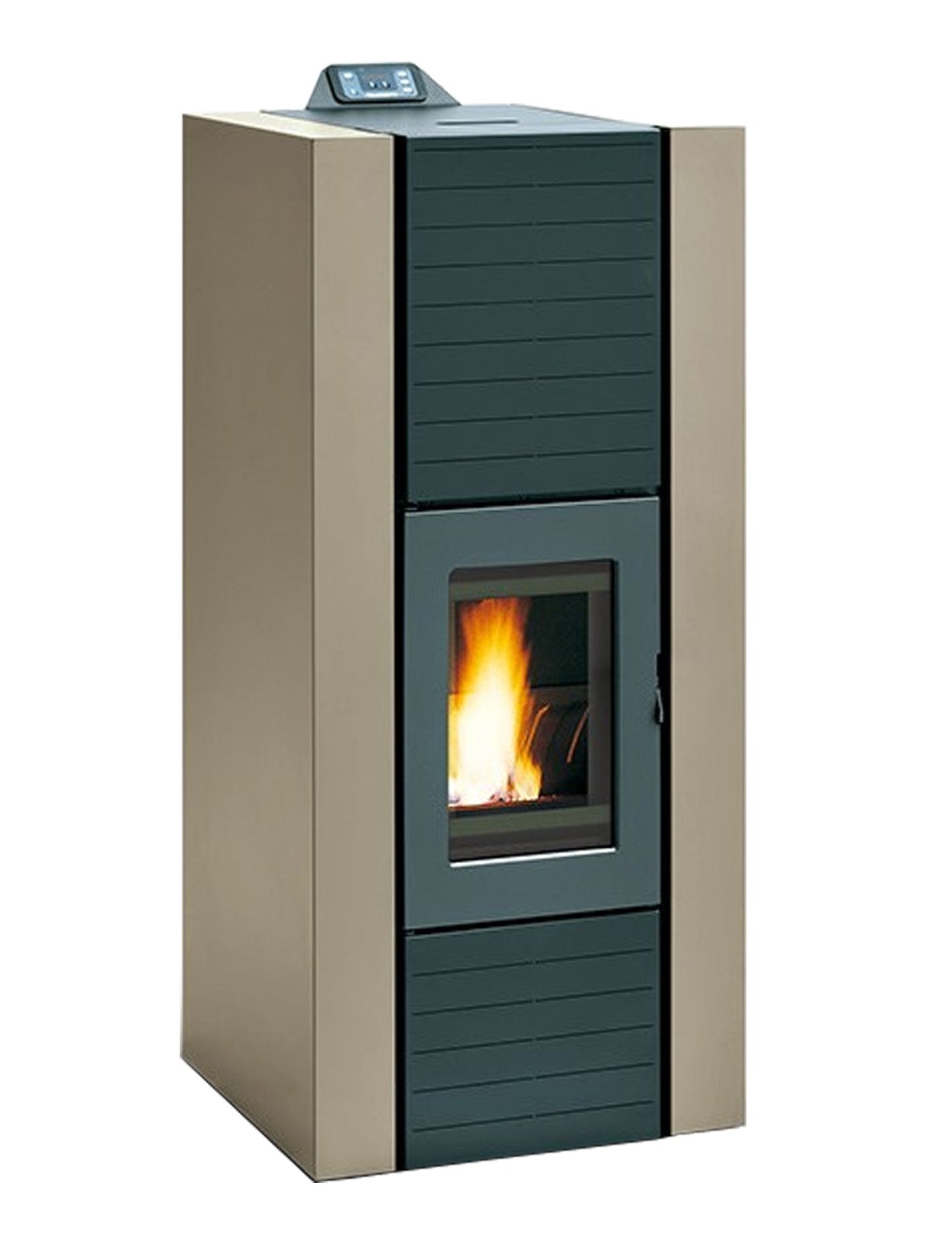 Termo Stufa Pellet Ermetica Palazzetti Martina Idro Lux 10 Potenza 9,3 kW Rivestimento Colore Avorio