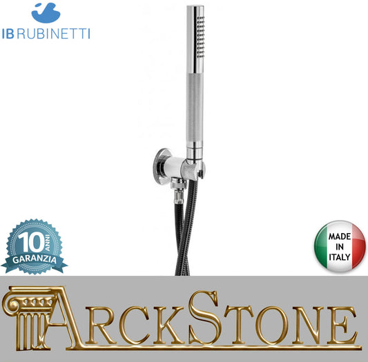 IB Rubinetti Industria Duplex Con Kit Gancio Flessibile E Doccetta Tonda Materiale Ottone Finitura Cromata