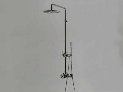 IB Rubinetti SHOWER COLUMNS Gruppo Colonna Doccia Bold Attrezzata Multifunzione A Parete Frontale Miscelatore Termostatico Materiale Ottone Finitura Cromata Senza Indromassaggio Con Doccetta E Soffione Anticalcare