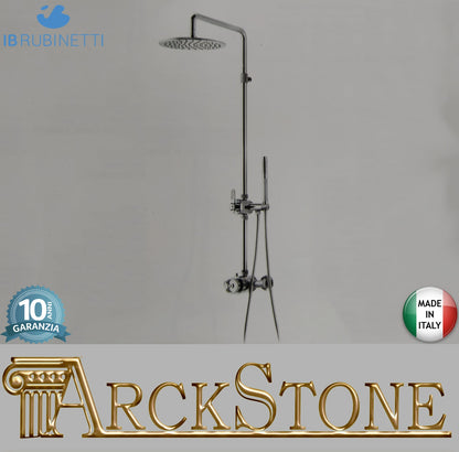 IB Rubinetti SHOWER COLUMNS Gruppo Colonna Doccia Bold Attrezzata Multifunzione A Parete Frontale Miscelatore Termostatico Materiale Ottone Finitura Cromata Senza Indromassaggio Con Doccetta E Soffione Anticalcare