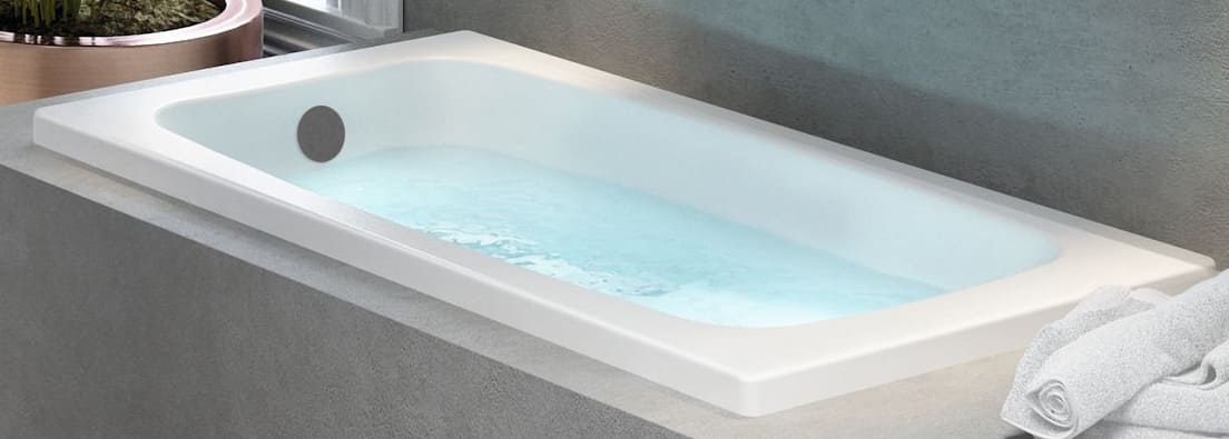 Novellini Baby da incasso misura 140x70x40h cm Capienza 100 Litri LT Arredo Vasca Vaschetta Bagno Rettangolare Squadrata Guscio Tradizionale Acrilico Finitura Bianco Lucido Acqua Idrorepellente Casa