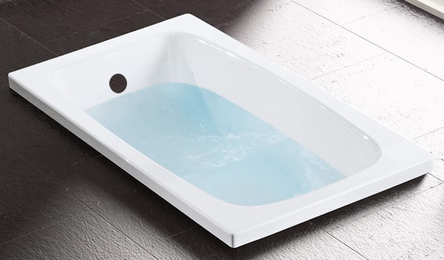 Novellini Baby da incasso misura 140x70x40h cm Capienza 100 Litri LT Arredo Vasca Vaschetta Bagno Rettangolare Squadrata Guscio Tradizionale Acrilico Finitura Bianco Lucido Acqua Idrorepellente Casa