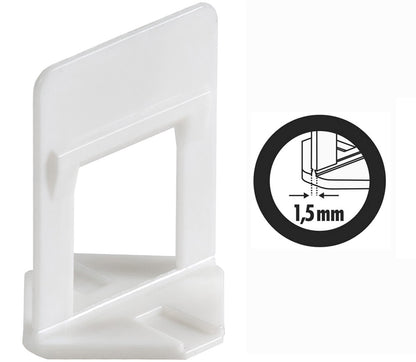 2000 Basette Raimondi RLS per piastrelle con altezza da 12 a 20 mm e fuga da 1,5 mm + 250 cunei Raimondi  + 1 pinza pavimento Raimondi