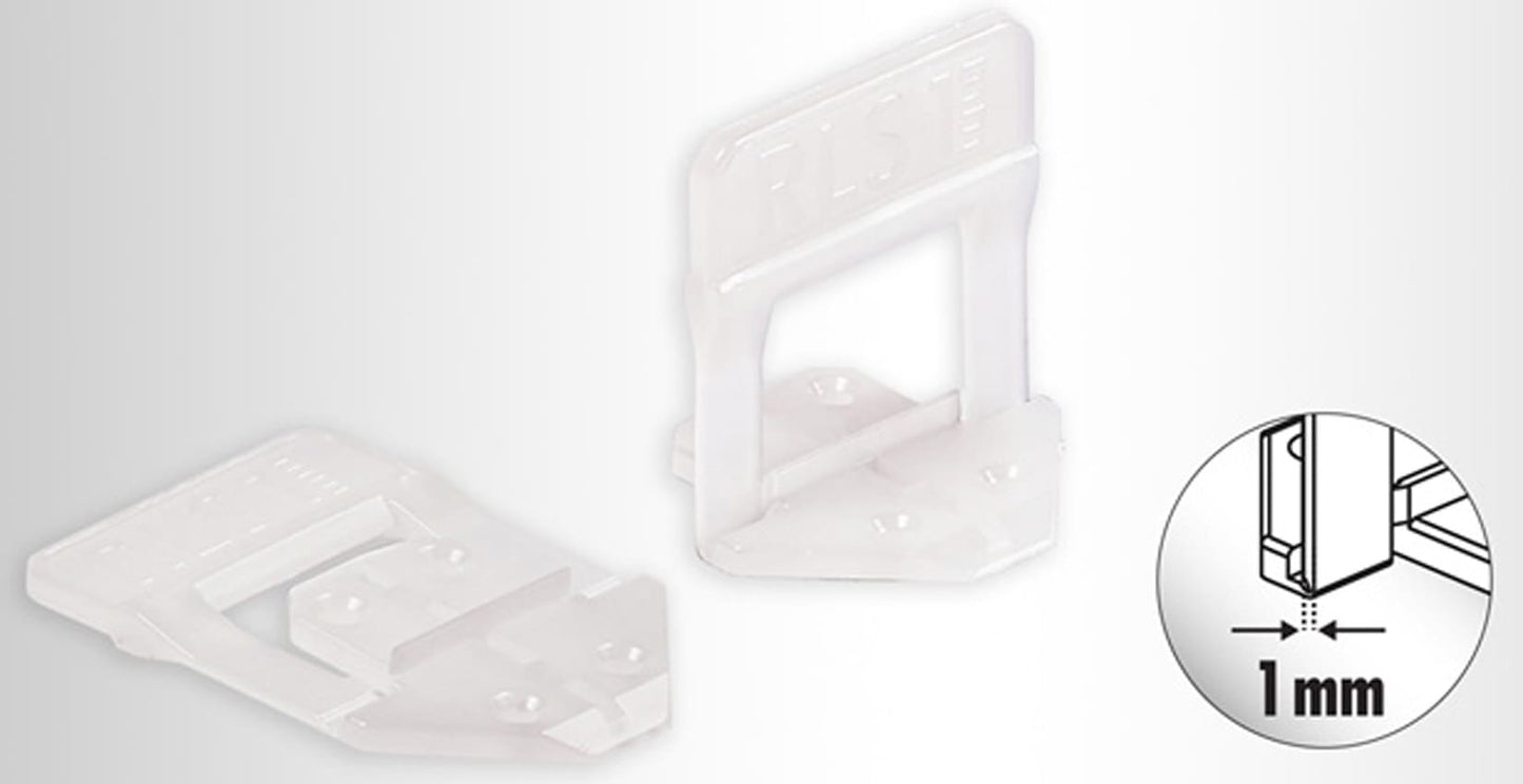 Raimondi Levelling System R.L.S. 1500 Basi Distanziatori Auto Livellanti per fuga piastrelle da 1 mm e Altezza Mattonella da 3 a 12 mm + 500 Cunei + 1 Pinza Per Applicare le Mattonelle a Pavimento