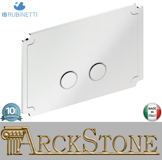 IB Rubinetti BYE BYE Placca Per Cassetta WC "HERMES - BIRKIN" Compatibile Per Geberit UP720 / Sigma 8 e UP320 / Sigma 12 A Doppio Volume D'Acqua Stile Moderno Materiale Ottone Finitura Cromata