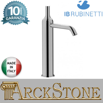 Miscelatore lavabo alto completo di piletta di scarico Click-Clack marca IB rubinetti modello Batlò rubinetteria rubinetto ottone cromato bagno