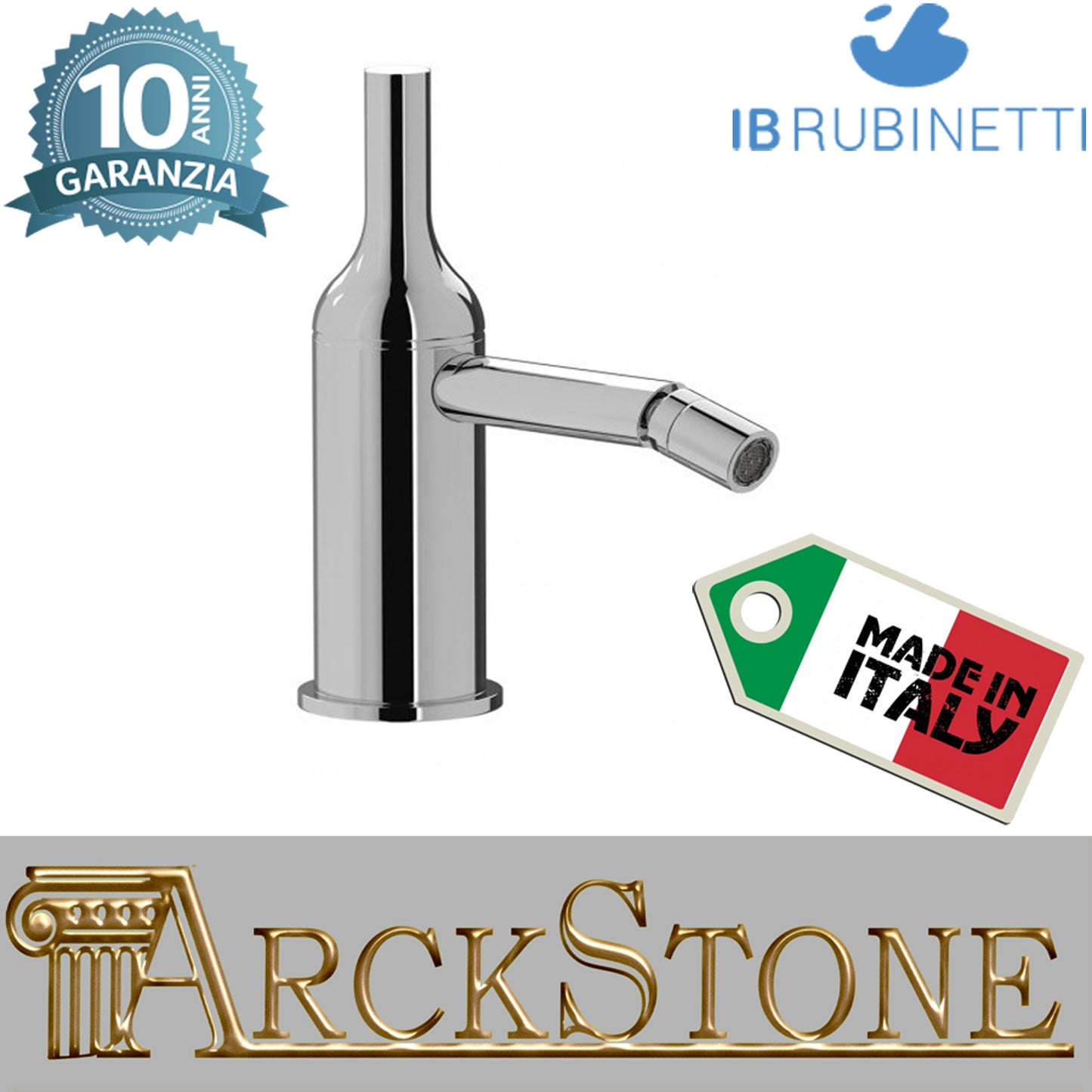 Miscelatore bidet completo di piletta di scarico Click-Clack  marca IB rubinetti modello Batlò rubinetteria ottone cromato bagno appoggio