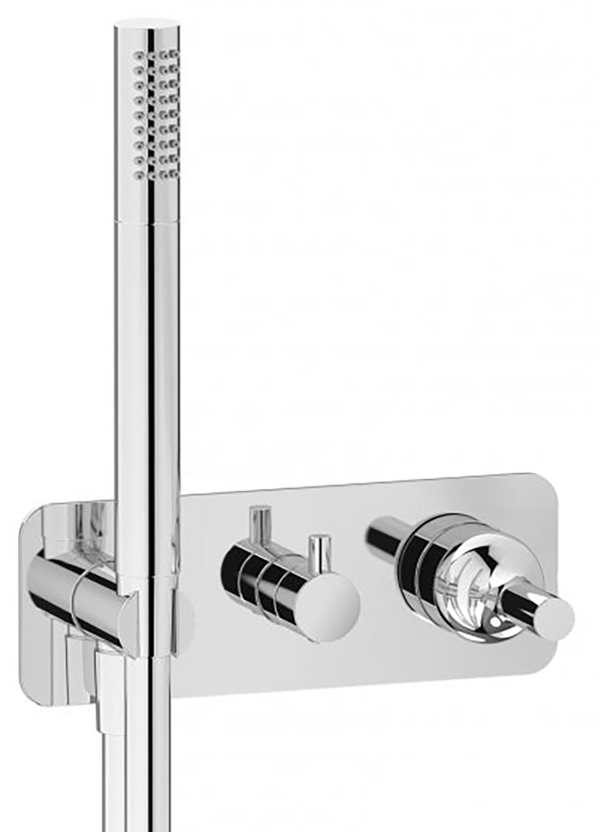 Miscelatore doccia incasso tre vie con kit doccia integrato nella placca marca IB rubinetti modello Batlò rubinetteria ottone cromato bagno