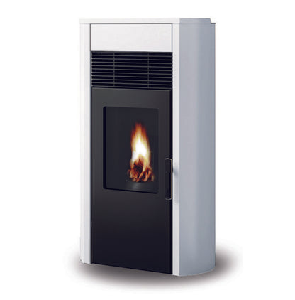 Stufa Pellet Aria Calda Ventilata Royal Palazzetti Roberta Air 120 Colore Rivestimento Bianco Potenza 13,9 Kw