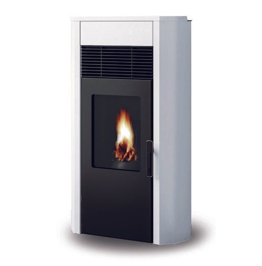Stufa Pellet Aria Calda Ventilata Royal Palazzetti Roberta Air 120 Colore Rivestimento Bianco Potenza 13,9 Kw