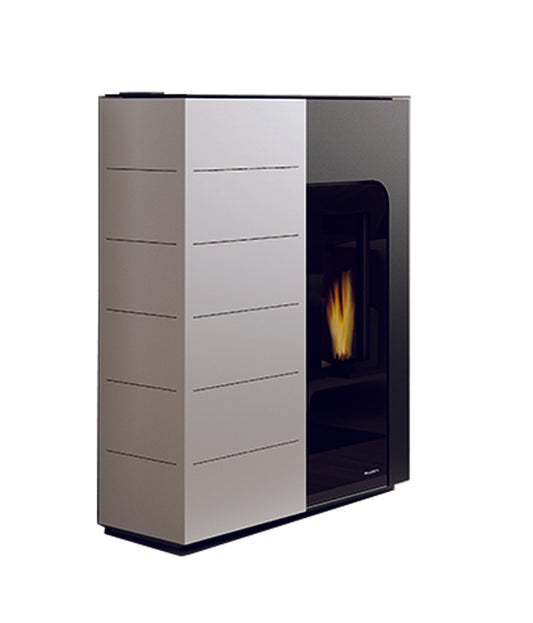Stufa Pellet Aria Calda Ventilata Canalizzata Slim Palazzetti Ginger 9 Potenza 9 KW Bianco Ridotta Salvaspazio