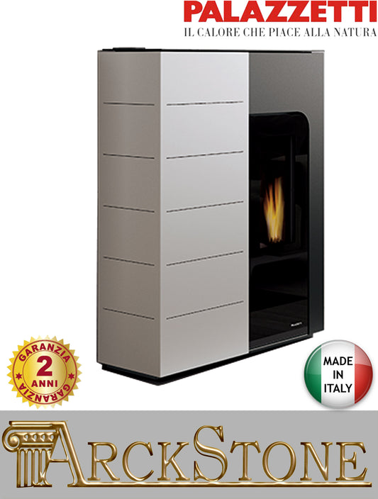 Stufa Pellet Aria Calda Ventilata Canalizzata Slim Palazzetti Ginger 9 Potenza 9 KW Bianco Ridotta Salvaspazio