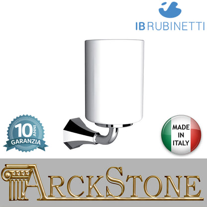 Porta spazzolino a muro Ø61Xh161 mm marca IB rubinetti modello Belmondo finitura ottone cromato rivenditore autorizzato parete accessori bagno arredamento campania garanzia 10 anni azienda certificata made in italy